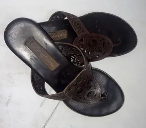 Vintage Y2K Brighton Cedar Leather Heart Flip Flop Sandals Shoes Brazil Sz 6.5 thumbnail 1