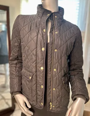J.Crew Black Quilted Field Puffer Jacket with Gold Hardware Small thumbnail 1
