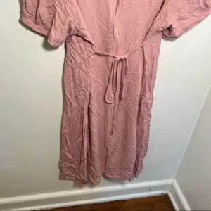 Evelett‎ J Style Women's Midi Fit & Flare Dress Short Sleeve Light Pink Crewneck thumbnail 8