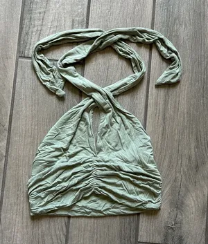 Ruched Halter Crop Top thumbnail 1
