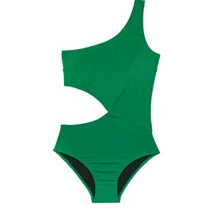 B Fyne New One Shoulder Green Swimsuit Swimwear Beach Pool Emerald green‎ NWOT thumbnail 4