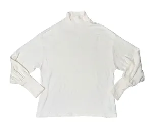 Reformation Turtleneck Women S White Excellent Balloon‎ Sleeve Tencel Top thumbnail 1