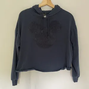 Disney mickey mouse navy blue cropped hoodie‎ sweater casual medium embroidered thumbnail 1