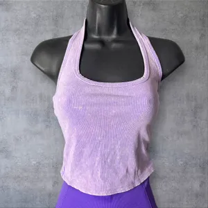 NEW All in Motion Shorts‎ Tank Top Set Women S Purple Ribbed High Waisted Crop thumbnail 2