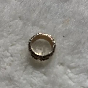 Textured Gold Tone Molten Metal Statement Band Ring Wide Organic Design thumbnail 4