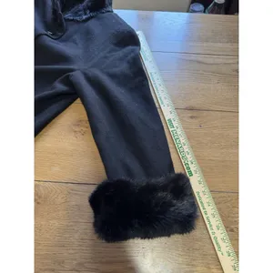 DONNYBROOK Women Size 14‎ Long Full Length Wool Coat Faux Fur Trim Black Buttons thumbnail 6