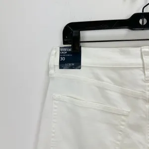 J.Crew Wide Leg Cropped Jean All Day Stretch White Stretch Denim US 30 NWT thumbnail 8