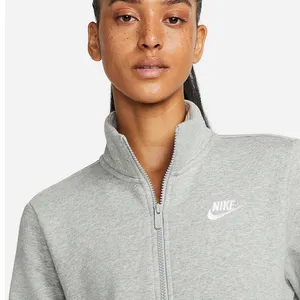 Nike Women's Gray Sportswear Club Fleece Quarter-Zip Sweatshirt thumbnail 2