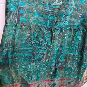 Elegant Teal and Purple Mini Dress Made In India Swami Gear Size L/XL Boho thumbnail 5