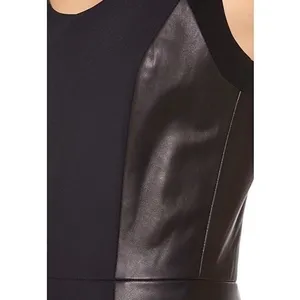 RAG & BONE Leather Montrose Fit‎ N' Flare Little Black Dress Panel Mini Size 6 thumbnail 5