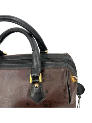 HCL Vintage 80s 90s Brown Leather Monogram Handbag Luxury Classic thumbnail 10