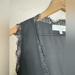 L’Academie Jade Wrap Lace Edge Mini Black Dress Revolve size XS $200 thumbnail 12
