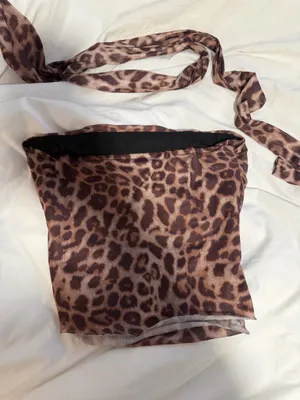Cheetah Print Tube Top + Scarf thumbnail 3