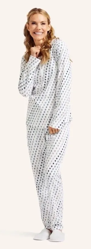 Roller Rabbit X Peleton Hearts and lightning Henley Pajamas 100% Cotton Small thumbnail 1