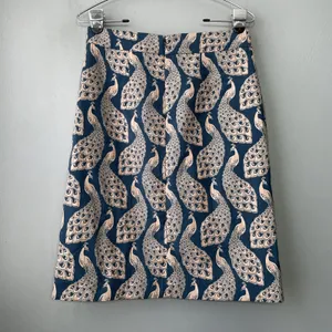 Ann Taylor Pencil Skirt Size 2 Teal Peacock Brocade Jacquard Tapestry Elegant thumbnail 3