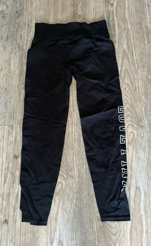 PINK Victoria’s Secret Black Active Leggings with Side Lettering thumbnail 1