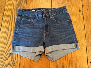 Aero High Rise Midi Denim Shorts, Size 4 thumbnail 1