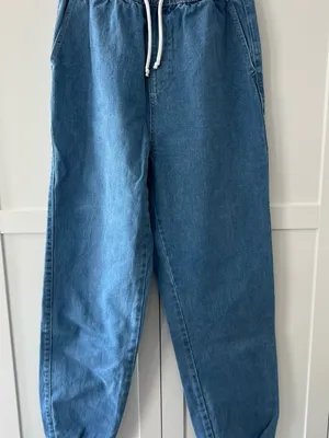 Boohoo Tall Drawstring Denim Joggers thumbnail 4