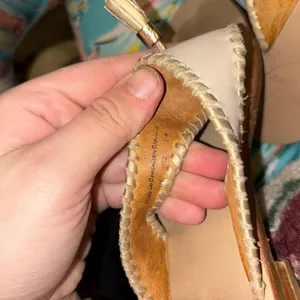 Jack Rogers Alana Sandal in Bone and Gold 9 thumbnail 4