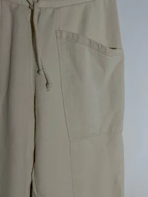 Zara Wide Leg Drawstring Pants - Cream thumbnail 10