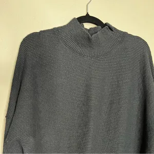 We The‎ Free People Casey Black Ribbed Tunic Sweater thumbnail 5