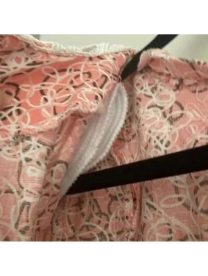 Vintage Handmade Pink Prairie Girl 1/2 Sleeve Scribble Print Dress thumbnail 8