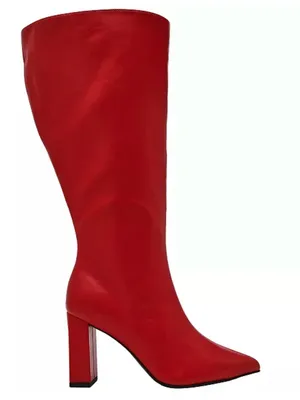 Wild Pair Islah Block Heel Knee High Boots in Red, Size 8.5, NEW thumbnail 1