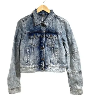 Free People jacket indigo acid wash NWT xs denim thumbnail 1