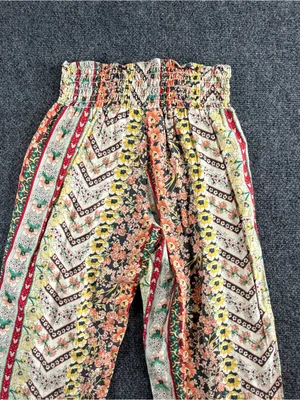 O’Neill Pants Women’s Sz Small Wide Leg Floral Smocked Pullon Boho Beachy Resort thumbnail 3