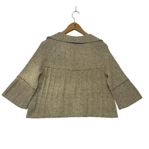 Knit Cardigan Sweater Beige Speckled Forest Fairy Grunge Boho Whimsy‎ Sz M thumbnail 4