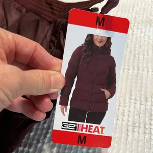 Puffer Coat Ski Jacket 32 Degrees Burgundy Maroon Womens Medium Hooded thumbnail 9