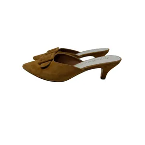 Matisse Layover Suede Buckle Kitten Heel Mule Pumps Cognac Brown Size 7.5 thumbnail 12