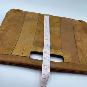 Vintage boho Leather Made in Hong Kong top handle bag. thumbnail 9