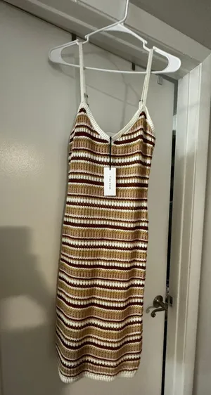 Pink Rose Striped Dress thumbnail 2