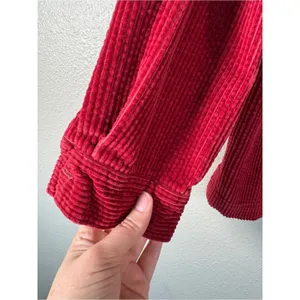 LL Bean Red Corduroy Shirt Jacket Shacket Womens S Casual Classic Cotton Fall thumbnail 8