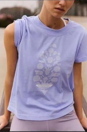 XS Free people movement lavender game time logo Tee thumbnail 1