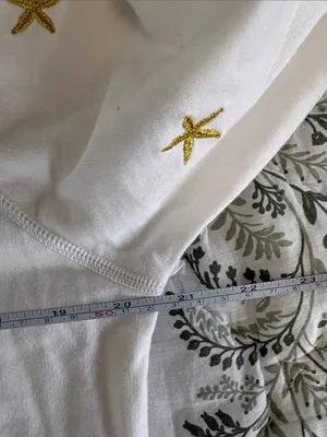Caribbean Joe Cream Long‎ Sleeve Sweatshirt with Gold Sea Star Embroidery Large thumbnail 5