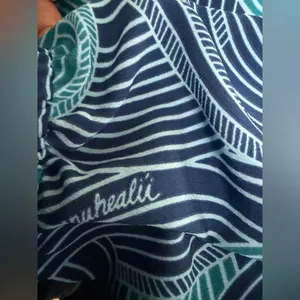 Manuhealii Manuheali’i Teal Blue Swirly‎ Hawaiian Romper Luau Graduation Retro thumbnail 4