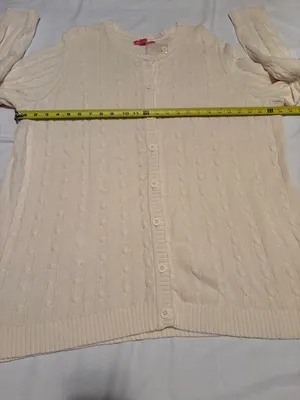 Woman Within GrandmacoreCream Cable Knit Button-Front Cardigan Size 1X NWOT thumbnail 7