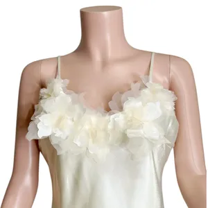 ELLIATT Katalina 3D Floral Satin Dress, Ivory, Large thumbnail 7