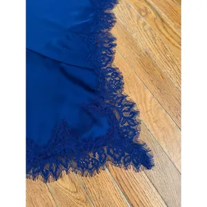 Camila Coelho Royal Blue‎ Lace Trim Asymmetrical Midi Dress Halter Neck NWT thumbnail 5