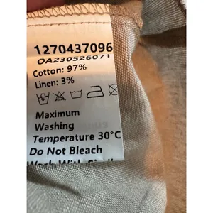Commense Khaki Tan Cotton Linen Ruffle Waist Tie Strap Midi Dress Large NEW thumbnail 4