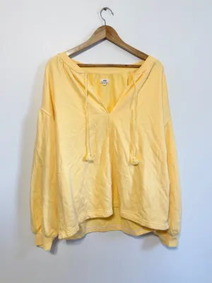 Aerie Yellow Notes Easy Street Sweatshirt Size Medium NWOT Oversized thumbnail 2
