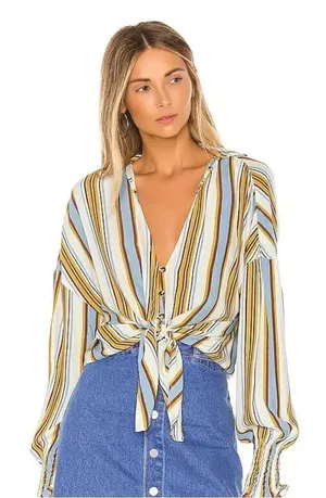 REVOLVE Faithfull the Brand Tie Front Knot Shirt Top thumbnail 1