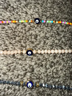 Evil Eye Seed Bead Bracelet Set of 3 thumbnail 5