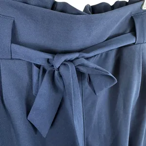 Grace Karin NWT Navy‎ Blue High Rise Paperbag Skinny Cropped Belted Pants Sz 2XL thumbnail 4