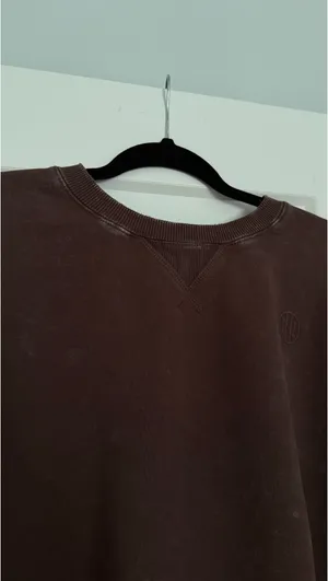 Washed Brown Relaxed Boxy Crewneck thumbnail 5