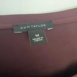 Ann Taylor Maroon Short Sleeve Top w/ Stud Embellishments Size M thumbnail 5