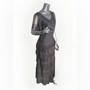 Sundance Sz 10 Women Maxi Dress Lace Tiered Linen Embroidered Whimsy Fairy Boho thumbnail 10