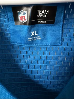 Women's NFL Detroit Lions Jersey XL Grey Blue Mesh V-Neck thumbnail 3